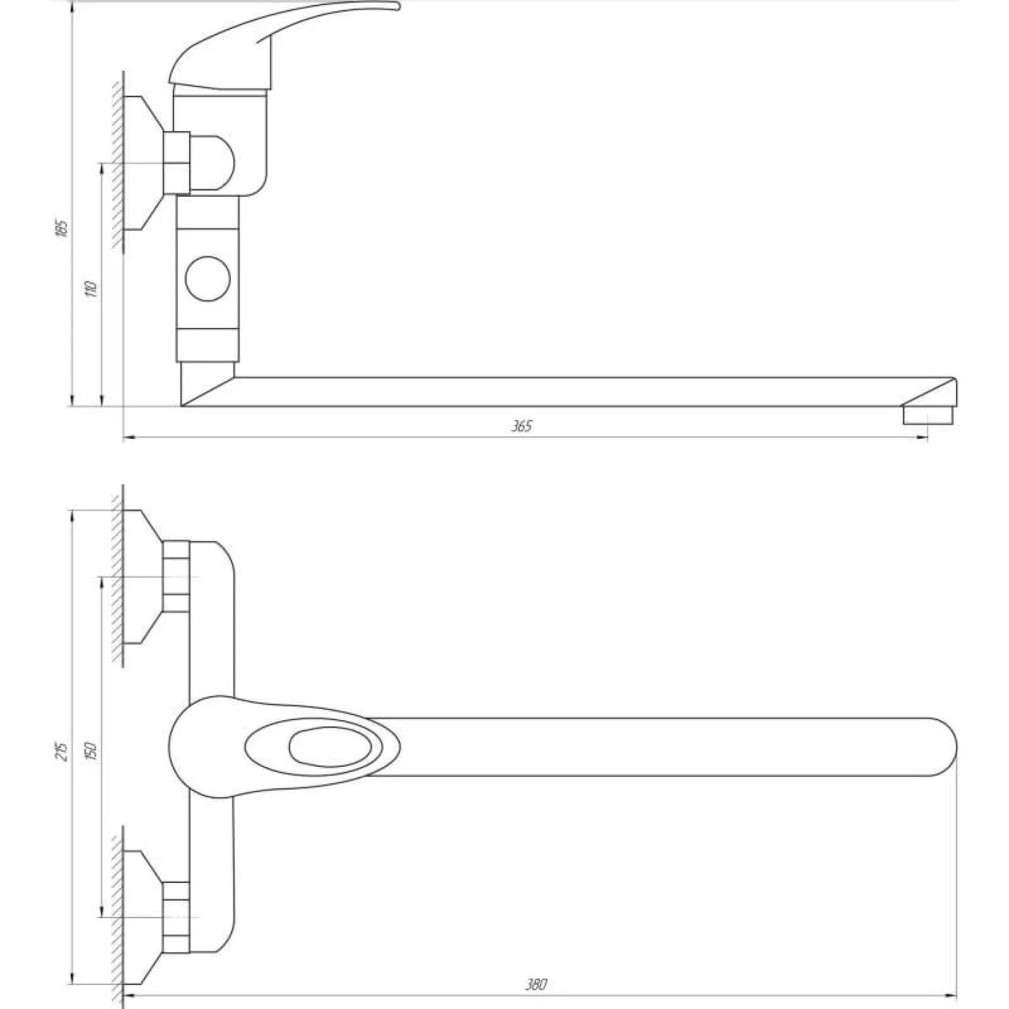 Смеситель для ванны Globus Lux Sena GLS-108 - Фото 1